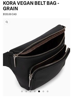 Matt & Nat unisex Vegan Belt Bag Black with silver accents gentle used weekends